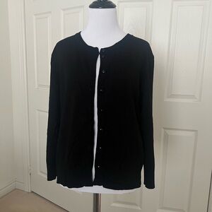 Black Button-Up Cardigan Sweater size large
